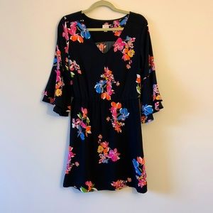 A New Day Black Floral Dress - Size M